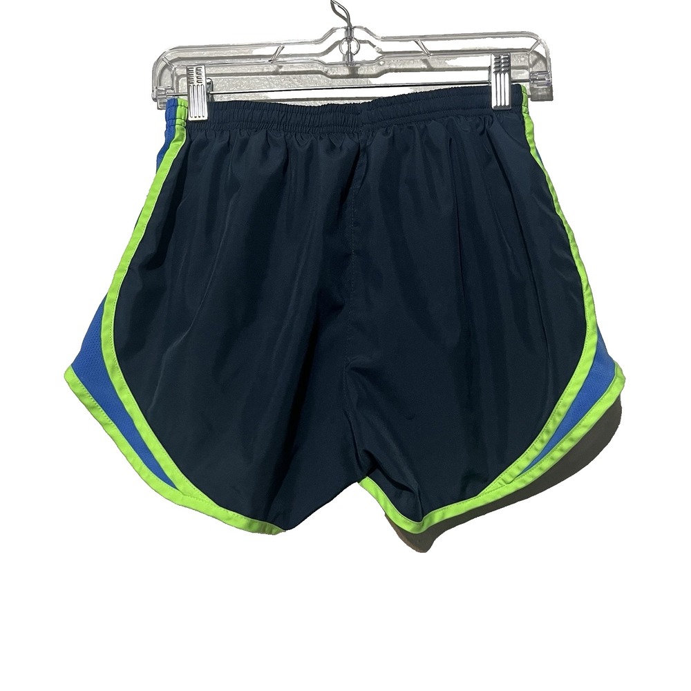 Nike Running Shorts Womens Navy Blue Dri-FIT Tempo Neon Trim Size M - Picture 2 of 7